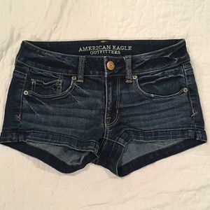 American Eagle size 2 short shorts, dark wash